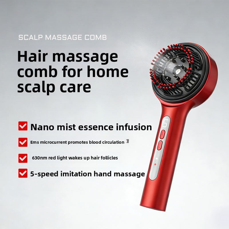 Electric Scalp Massager with Red Light Therapy