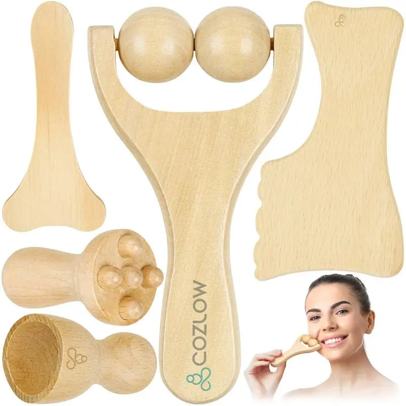 Outils de massage facial Gua Sha (lot de 5 pièces) SecretsBeaute