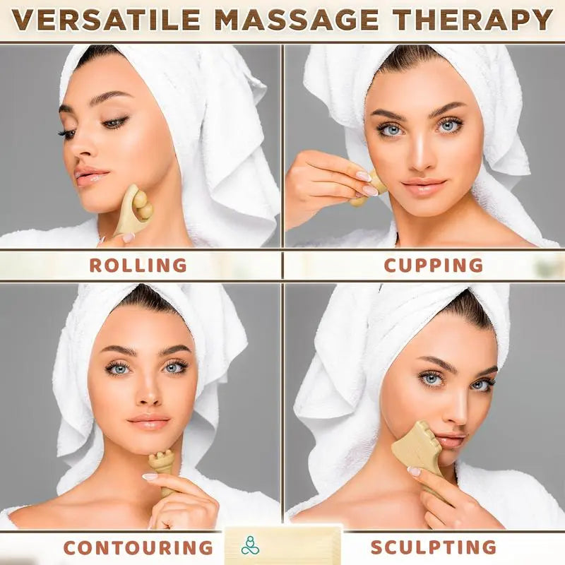 Outils de massage facial Gua Sha (lot de 5 pièces) SecretsBeaute